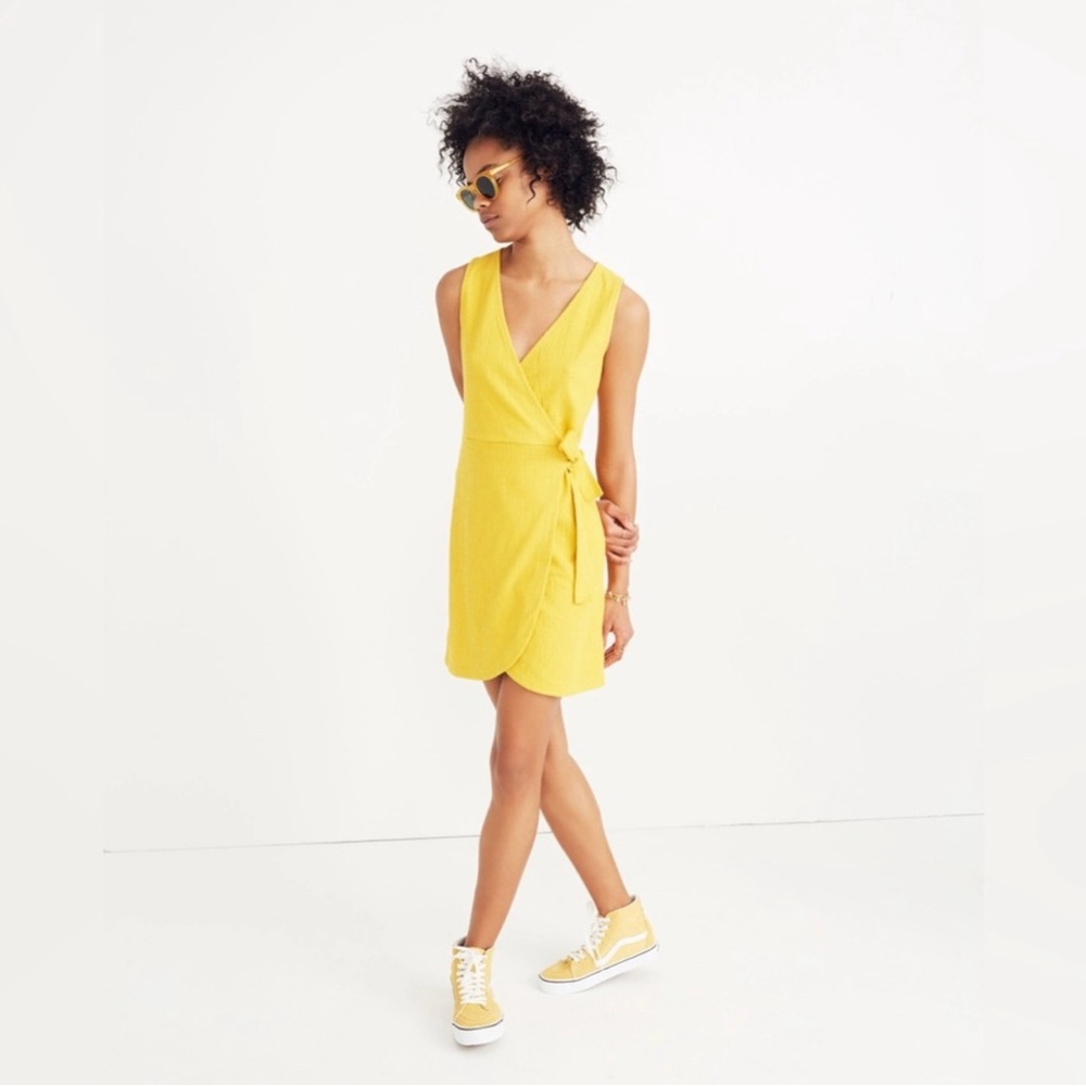 Madewell Yellow Wrap Dress